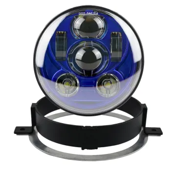 5.75 Inch 5 3/4 Motorcycle Light Bulb Headlight with Mounting Bracket for VTX 1300/VTX 1800 (2002-2008) - Blue