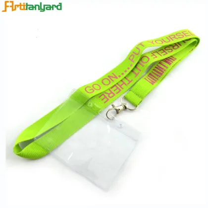 Thin Woven Lanyard with PVC Label