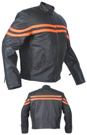 Leather motorbike men jacket