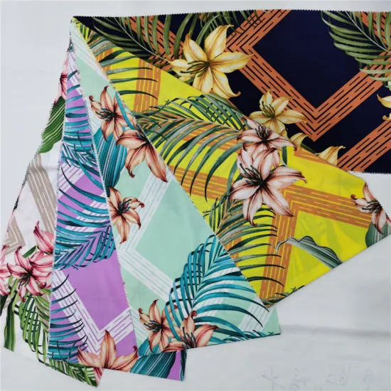 Four Way Spandex Lily Print Fabric
