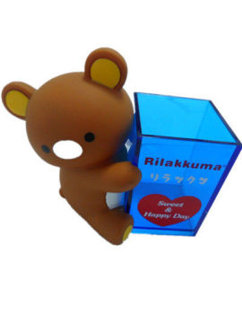 No Filler Rilakkuma Money Box  Brush Pot For Kids Plastic Molded Parts 15*8*14cm