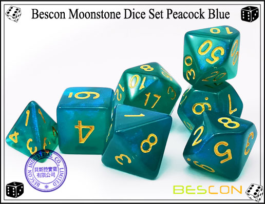 Peacock Blue Dice Set-1