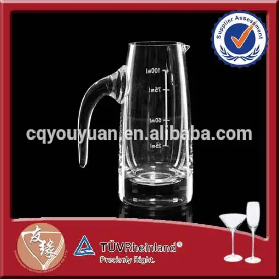 handblown high quality 90ml small glass decanter with handle