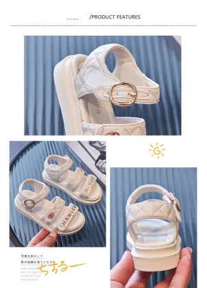Little Girls Trendy Sandals Soft Leather Flats Sandals