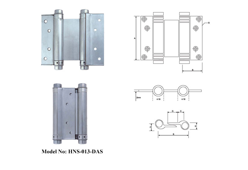 Stainless Steel Double Action Spring Hinges A