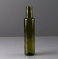 Verde oscuro 250ml redondo botella de aceite de oliva