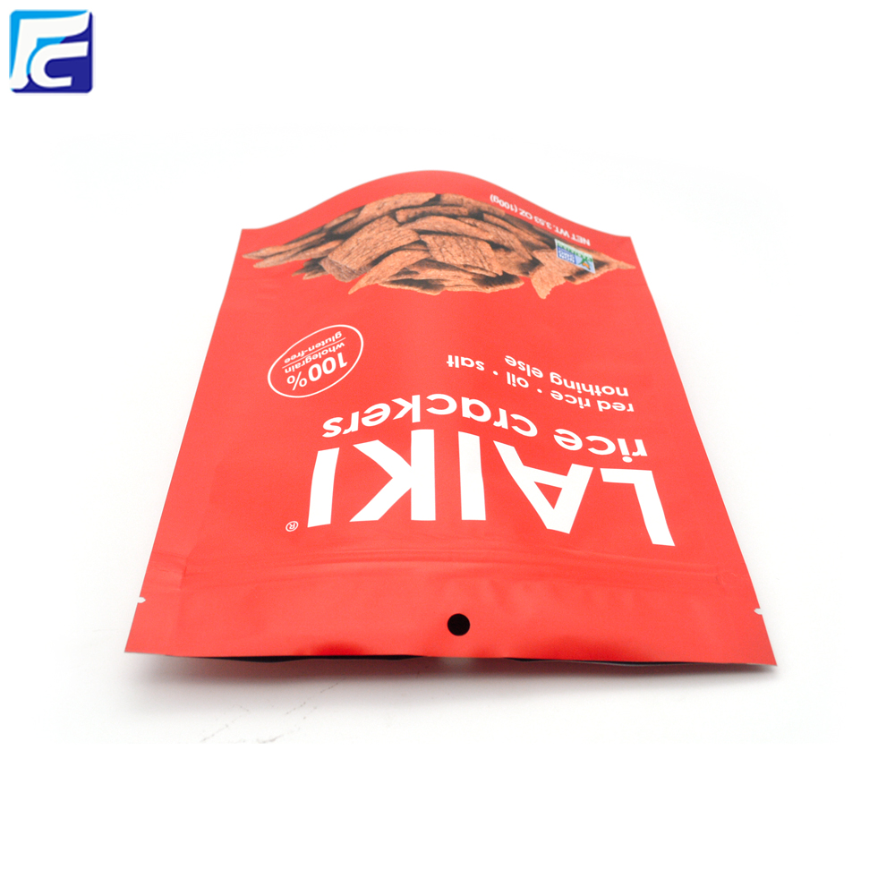 Food Stand Up Zipper Pouch para Rice Crackers