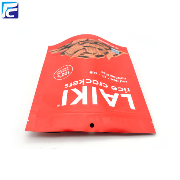 Food Stand Up Zipper Pouch for Rice Crackers