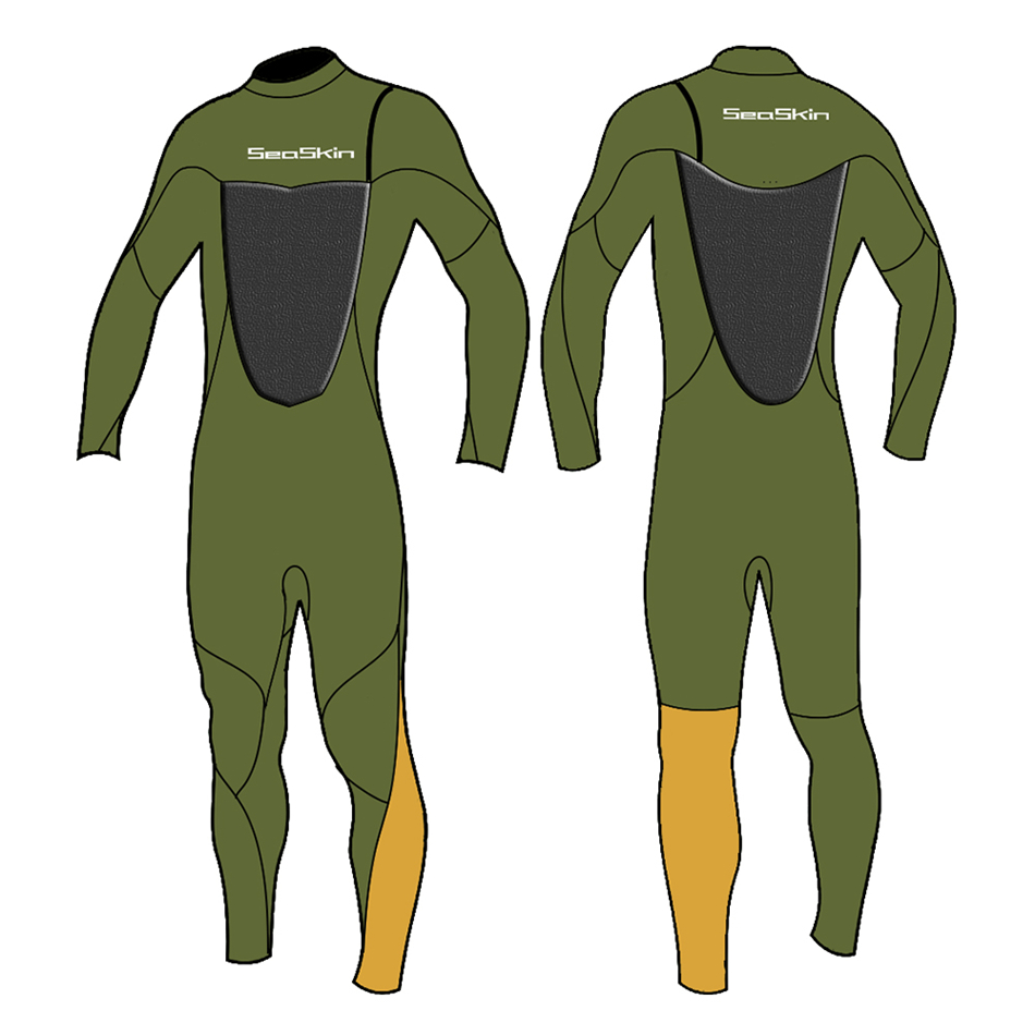 Seaskin Mens 2mm Wetsuits Surfing Steamer Zipperless