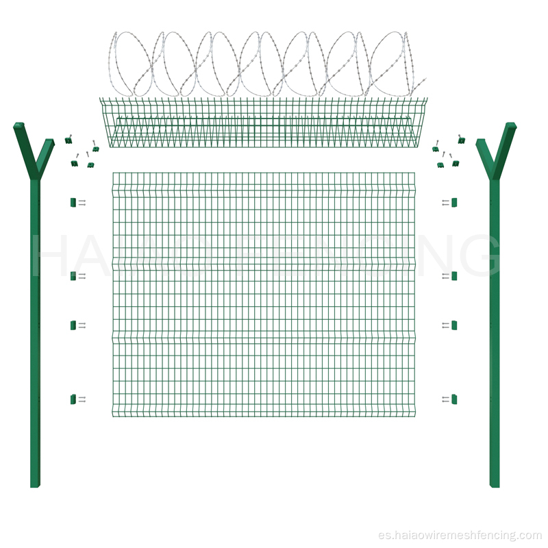 Metal Diamond Mesh Fence Panel de valla 3D