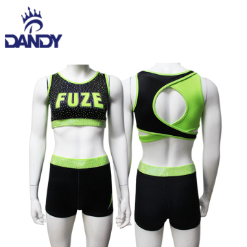 Neongrüne Cheerleader-Trainingskleidung