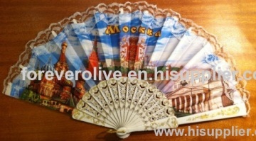 Nieuwe Retro Spaanse vouwen Hand Fan decoratieve ontwerpen chrysant bloemen met Lace, Yfk659b