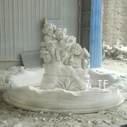 Classic Design White Marble outdoor cherub fountains