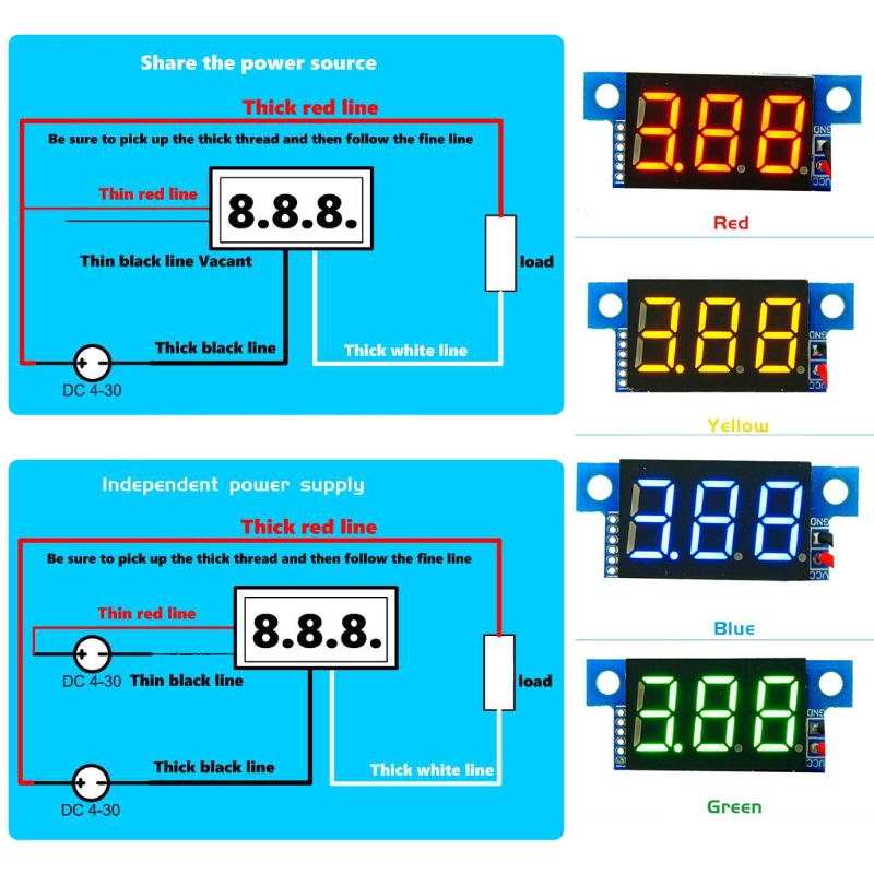 Mini DC 0-10A Digital LED Ammeter Current Panel Meter 0.36inch Module Reverse Protection