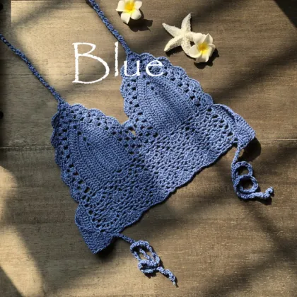 New handmade crochet Hand hook knit bikini wrap chest lady sexy versatile spa split swimsuit wholesale