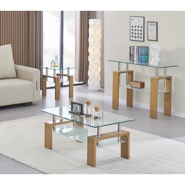 Conjunto de café de vidro retângulo da sala de estar moderna