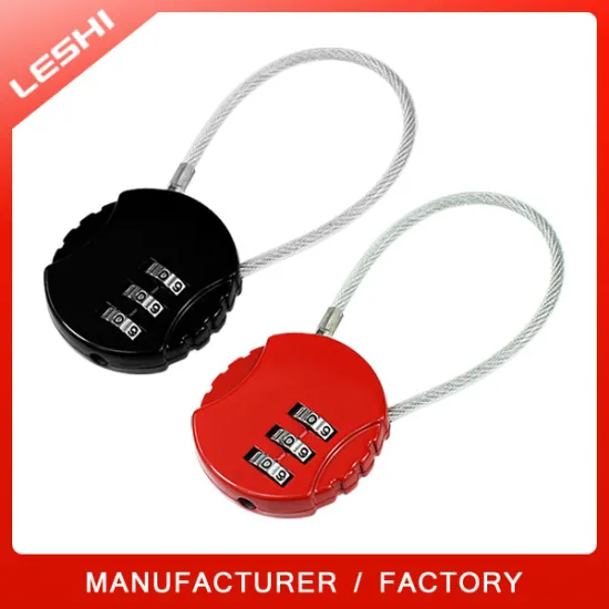 3 Digits Dial Wire Combination Lock with Cable