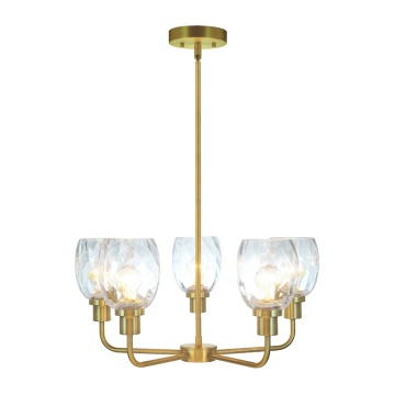 Best Price Modern LED Chandelier Remote Control Clear Glass E26 Pendant Light