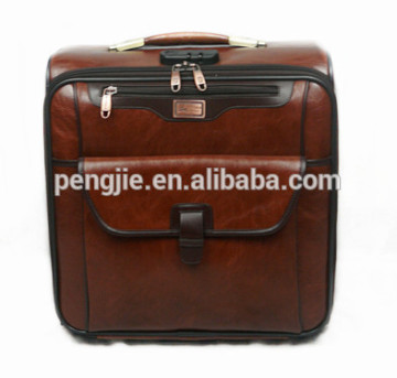 PU two wheels pilot luggage