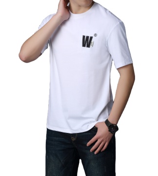 High Quality Spandex Cotton Hip Hop Style Logo Print White T-Shirt for Men