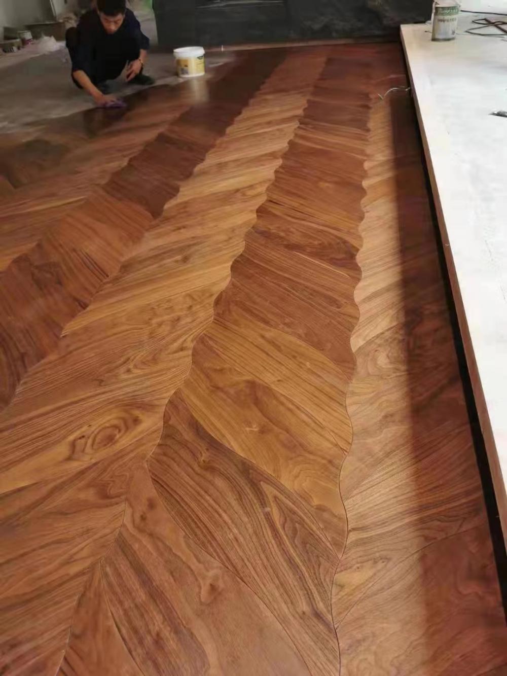 Plancher de feuille de feuille de conception de foyer en bois