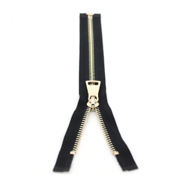 No.5 Open End Shiny Gold Brass Metal Zipper
