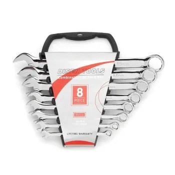 Carbon Steel 12 Piece Combination Spanner Wrench Set with Plastic Clip