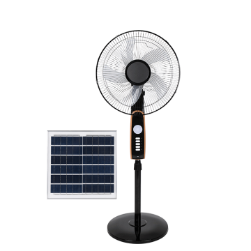 16 Inch 5 Blade Rechargeable Solar Metal Grill Fan