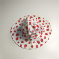 Baby Girl Algodão Poplin Strawberry Print Floppy Hat