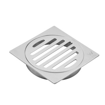 Brass Point Square Drain with Shining Chrome Surface and Large Outlet: Popular in Australian Market