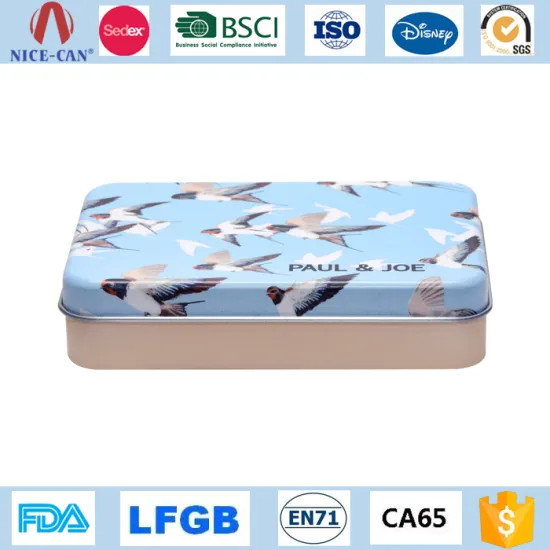 Nice Design China Manufacturer Rectangular Metal Tin Postcards Container