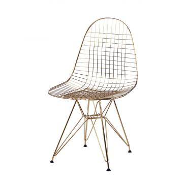 Réplica clássica de cadeira de arame dourado Eames DKR