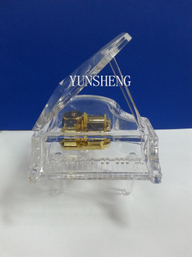 โปร่งใสอะคริลิกล่องดนตรีเปียโนสำหรับตกแต่ง