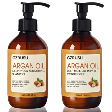 Private Label Organic Argan Oil Shampoo and Conditioner Set
