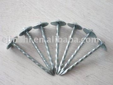 twisted roofing nail with umbrella head