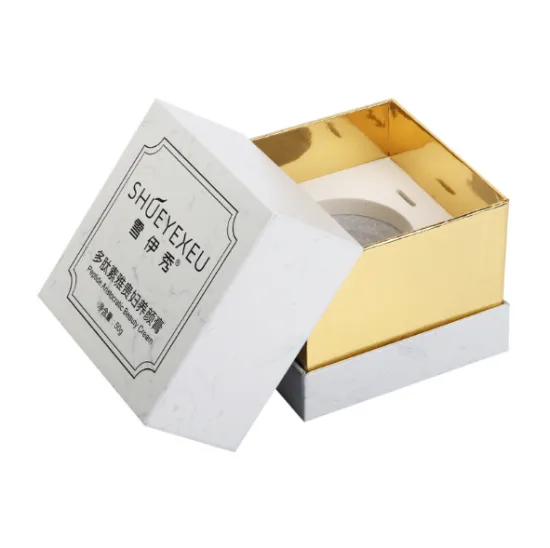 White Color Gold Card Candle Box with EVA