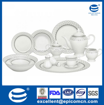 food safe royal French style modern ceramic tableware china dinner set made in chinese factory