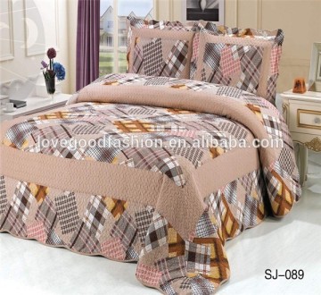 King Bedspread Cotton Elegant Flroal Printing Quilted Coverlet