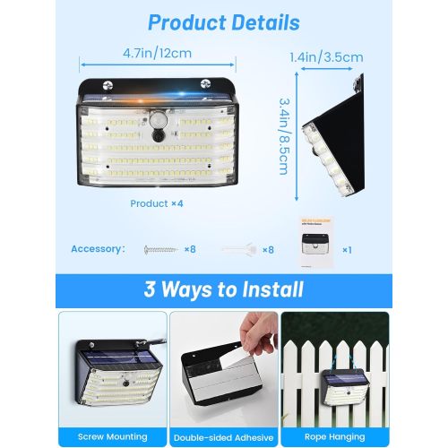 Luz de pared con sensor de movimiento de haz ancho