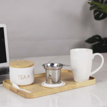 500ml Tea Infuser Mug with Lid - Porcelain Tea Mug with Filter for Office and Home