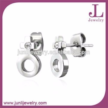 Peace Stainless Steel Silver Earrings Jewellery With Cubic Zirconia