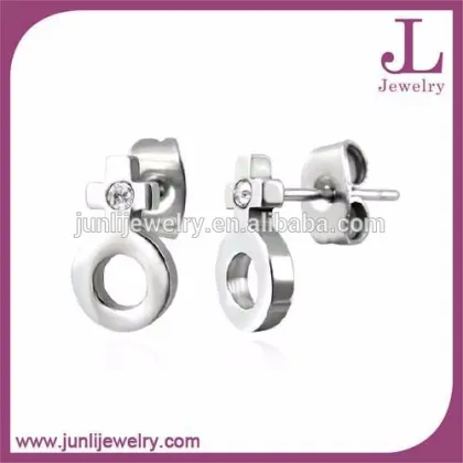 Peace Stainless Steel Silver Earrings Jewellery With Cubic Zirconia