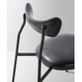 restaurant dining coffee shop chair metal with leather