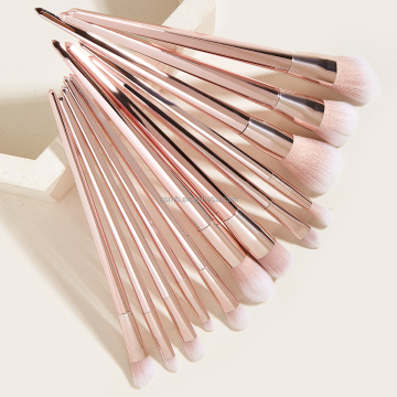New 12pcs Crystal Makeup Brush Set: Soft Hair, Matte Wooden Handle, Portable & Bling Beauty Tools