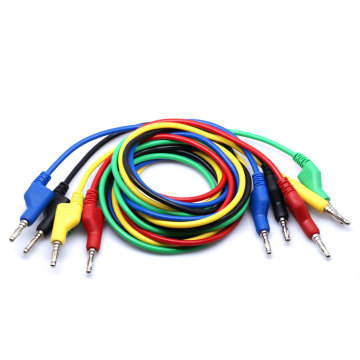 ชุดทดสอบปลั๊กกล้วยคู่ 4 มม. แบบซ้อนกันได้ 1m - 1,000v/10a, 5 สี