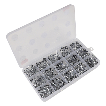 TAIGEK 150Pcs Fishing Ceramic Ring Stainless Steel Guides 1.2mm-3.2mm