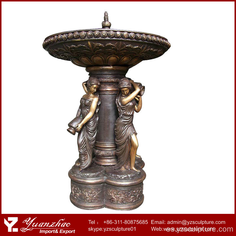 Descuento Large Antique Bronce Lady Fountain