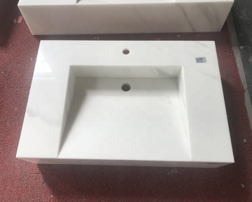 Premier Calacatta Sintered Stone Vanities with Integrated Sink