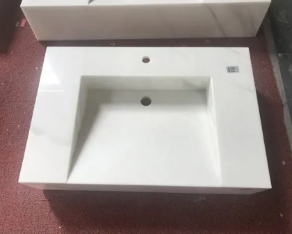 Premier Calacatta Sintered Stone Vanities with Integrated Sink