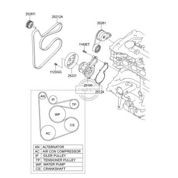 OEM Generator Belt Tensioner Assembly for Hyundai Kia